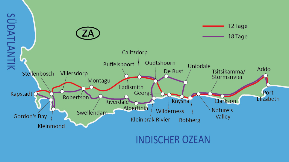 Garden Route map
